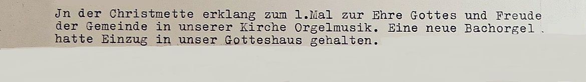 Anschaffung Multiplex Orgel aus: Chronik der Heiligenstädter Schulschwestern, Kinderkrankenhaus Lichtenrade, 1948
