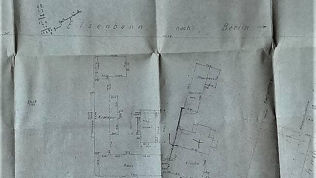 Lageplan, Ausschnitt, Josef Bischof Dezember 1932 - Archiv Salvator-Lichtenrade