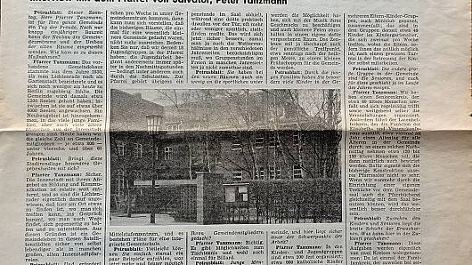 Petrusblatt Sonderbeilage 1. Seite zum 25. April 1976 Einweihung Gemeindehaus - Privatbesitz