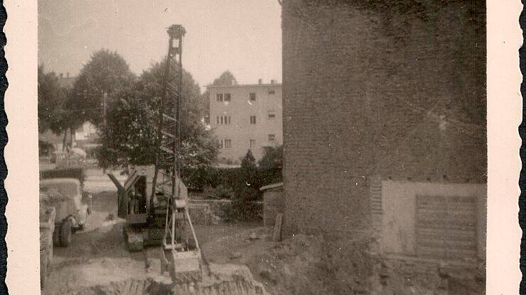 Baugrube 1955 Foto: Archiv SMMP