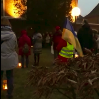 Friedensgebet für die Ukraine 27. 2. 2022 - Foto: aus einem Video, Chr. Weber