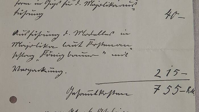 Kostenvoranschlag Hans Faulhaber für Antonius Majolika - Kath. Kirchengemeinde Salvator Lichtenrade Archiv