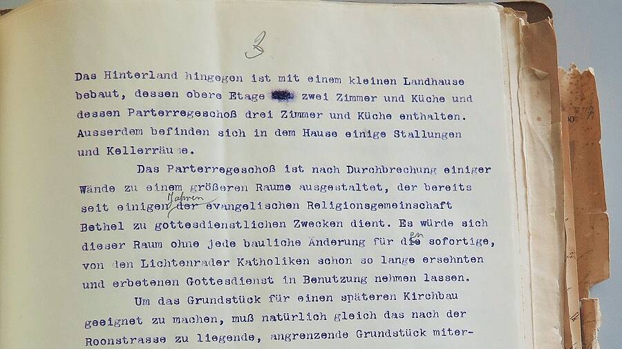 Brief Pfr von Strombeck an Fürstbischof Georg Kard. von Kopp 1-8-1912, Entwurf, Archiv Kath. Kirchengemeinde Salvator-Lichtenrade