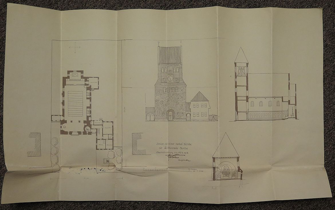Entwurf 1913 Carl Kühn, Quelle: Archiv Katholische Kirchengemeinde Salvator Lichtenrade